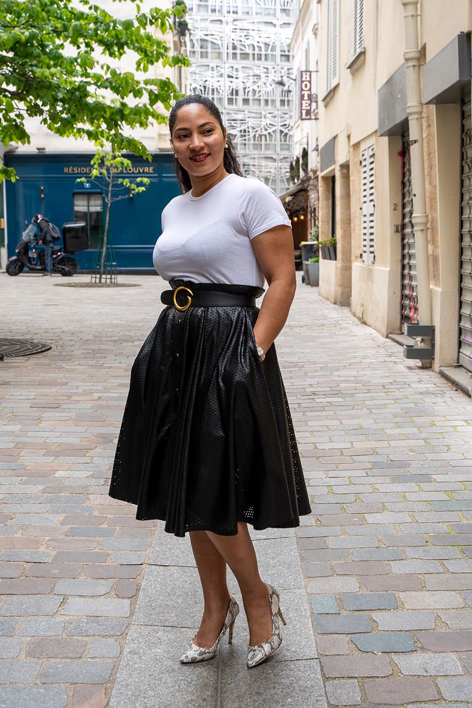 JUPE SIMILI CUIR NOIRE