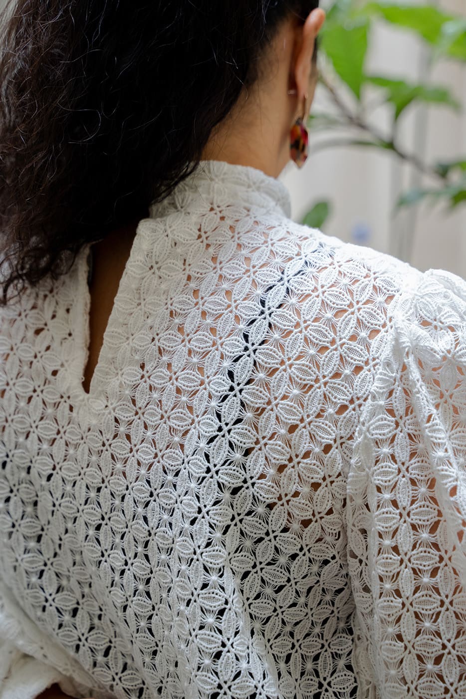 CHEMISIER EN CROCHET BLANC