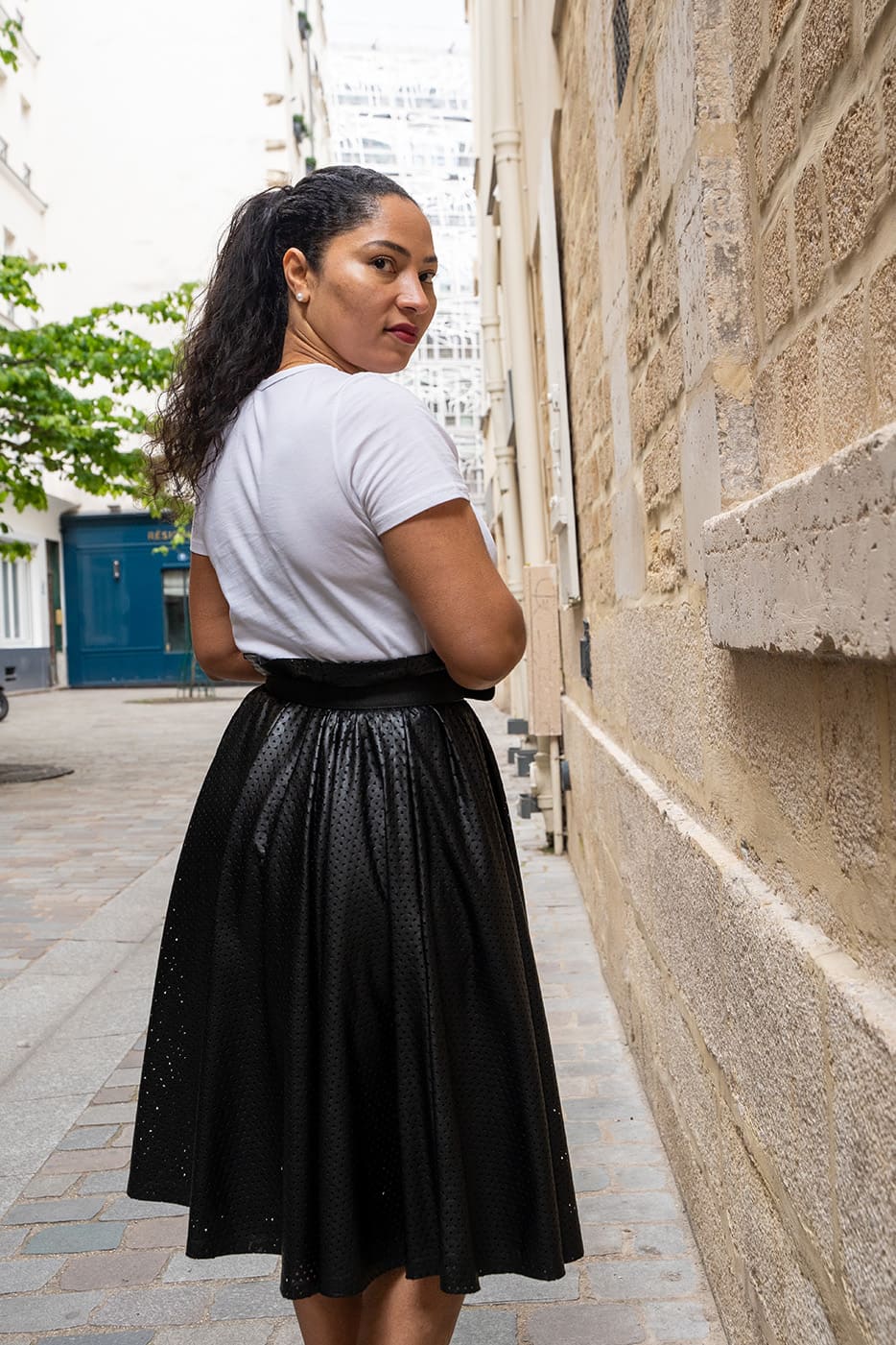 JUPE SIMILI CUIR NOIRE