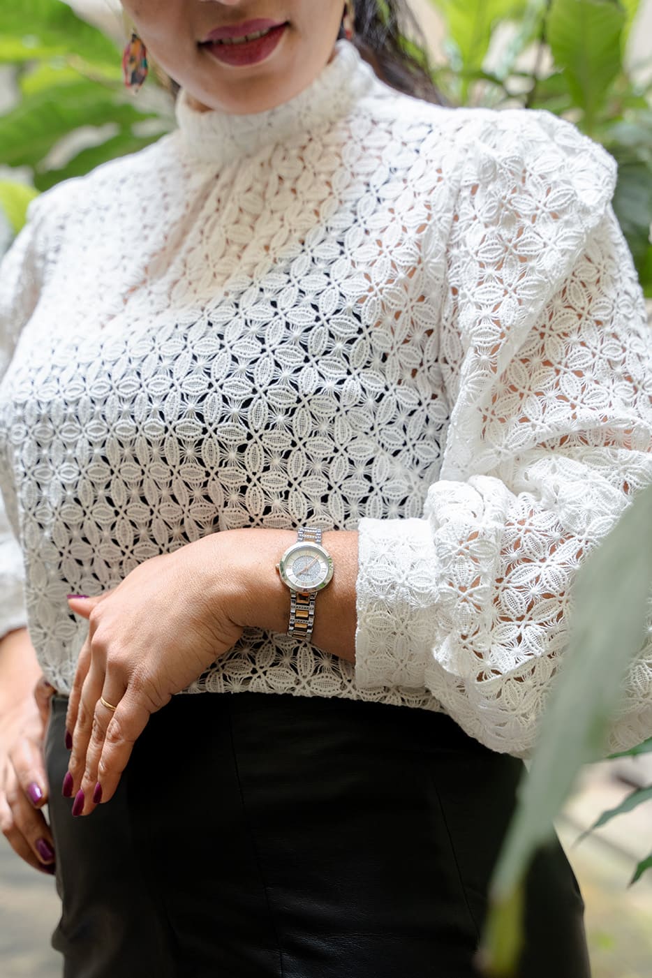 CHEMISIER EN CROCHET BLANC